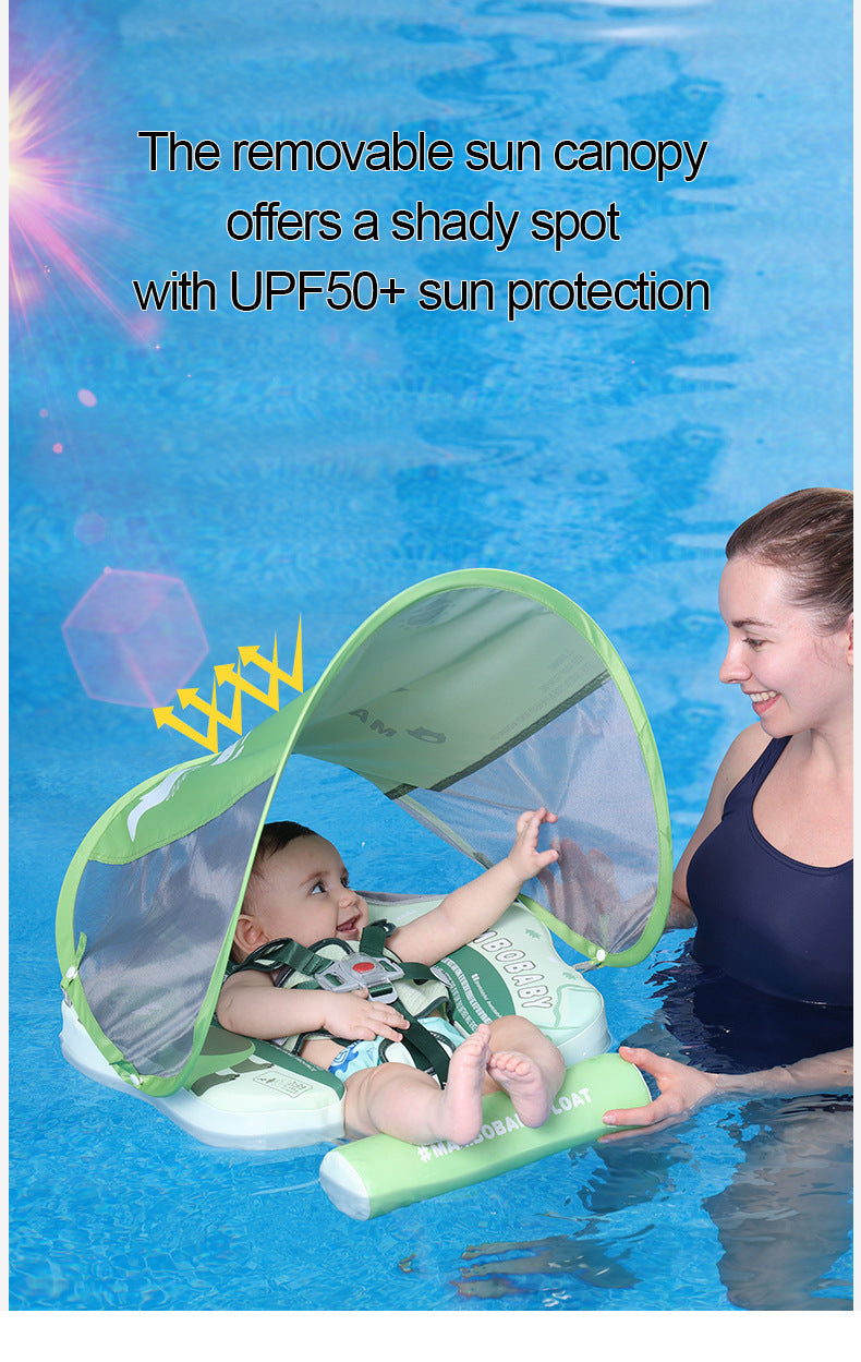 Baby Inflatable Model-free Baby Floating Swimming Ring With Sun Shade Dinosaur Baby Floating Water
